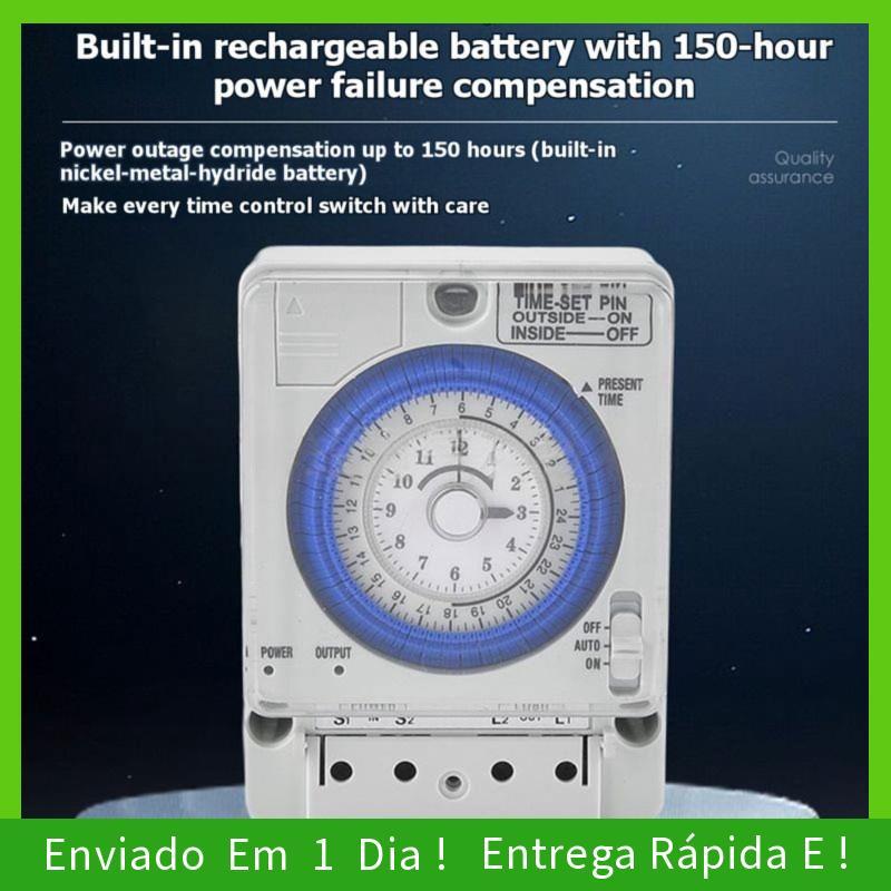 - joyce Interruptor De Controle De Tempo TB388 Temporizador Mecânico De 24 Horas 110 230V AC Design Compacto E Confiável