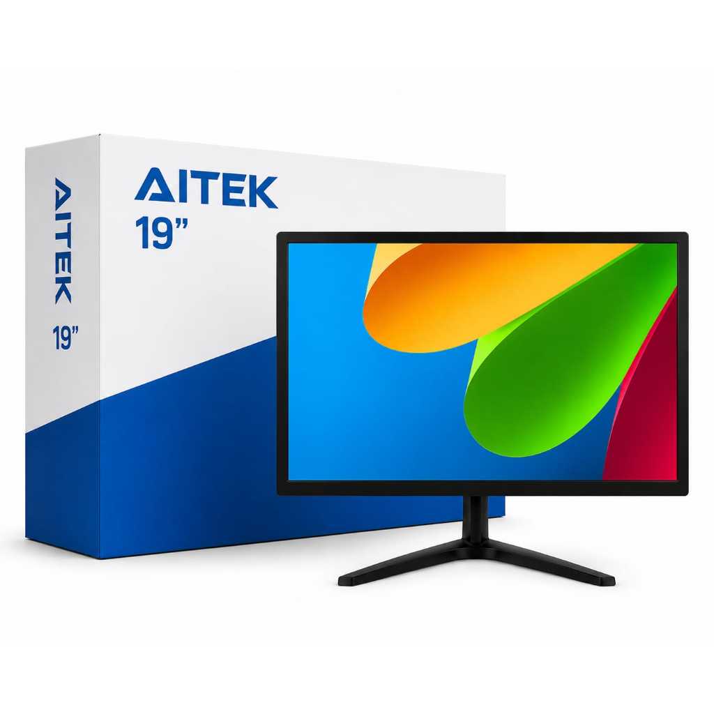 Monitor LED para PC câmeras 19 polegadas HDMI-VGA 110-230v preto