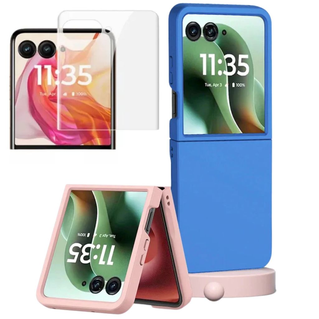 Capinha Capa Para Motorola Razr 40 Ultra 50 Ultra 60 Ultra 70 Ultra Case Silicone Colorida Proteçao Camer azul rosa pret
