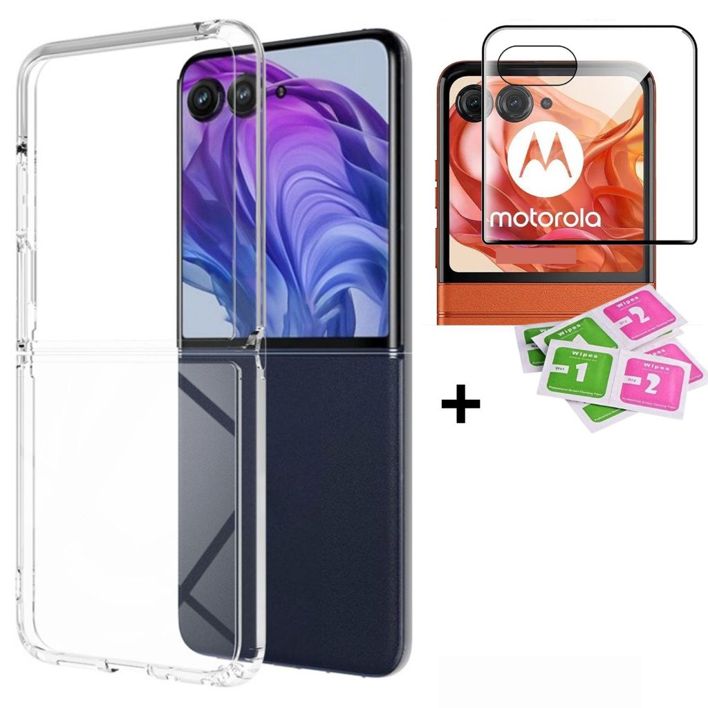 Capinha Capa Para Motorola Razr 60 Ultra + Película Tela Vidro Case Protetor Peli Camer Orig Transpa