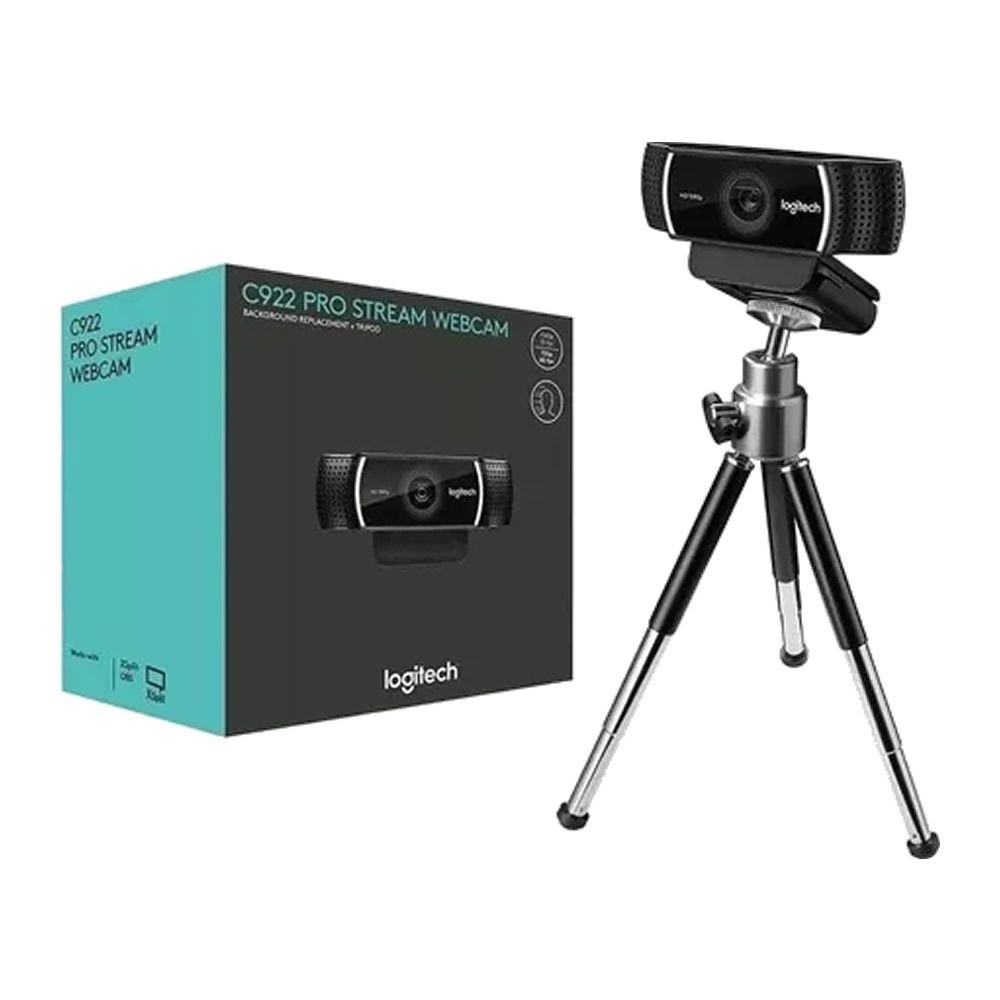 Webcam Full HD Logitech C922 Pro HD Microfone embutido Tripé