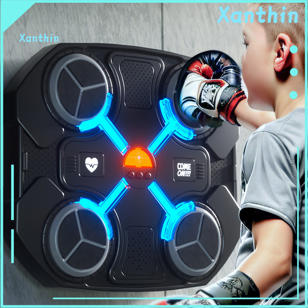 Shock-absorbing Boxing Equipment Wall Mounted Bluetooth Music Machine with Adjustable Led Punching Pad – Home Gym Work