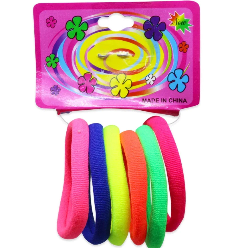 Kit Elástico Xuxinha de Cabelo Rabico Cores Sortidas Coloridas Neon Cor Viva