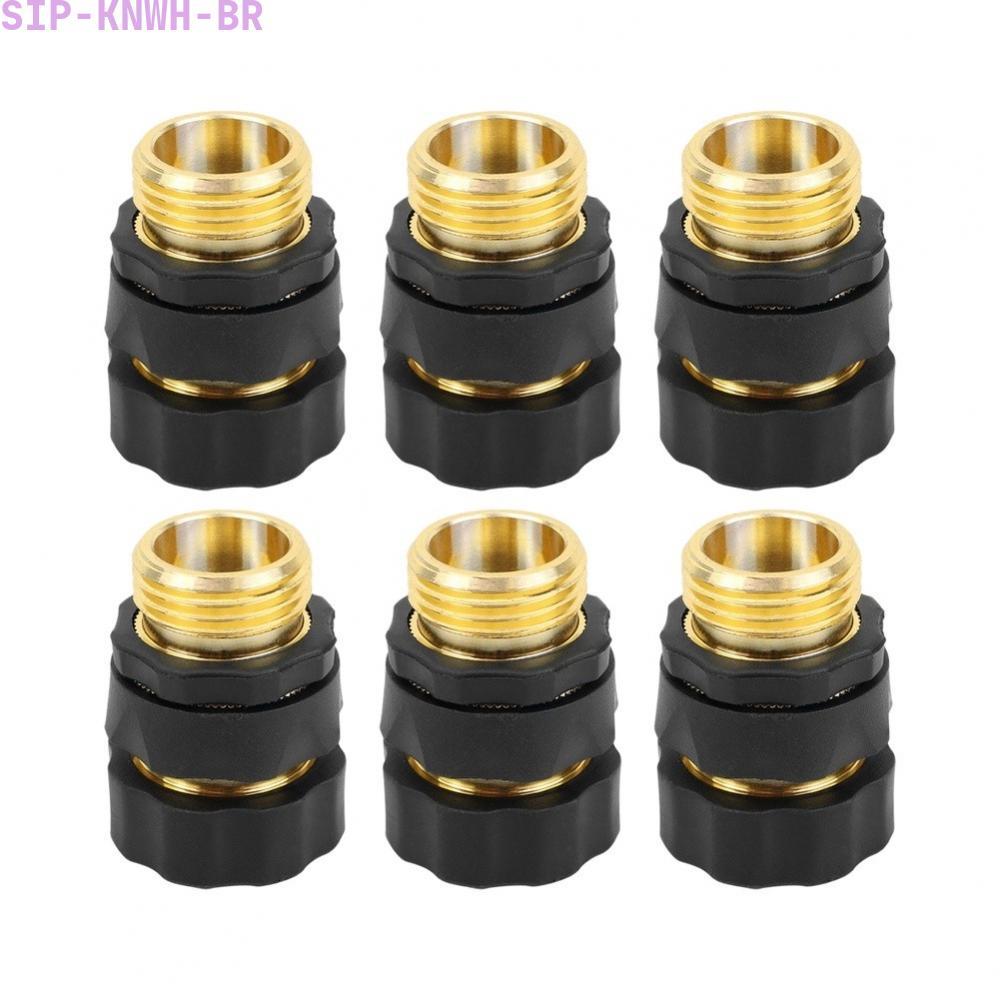 [SIP-KNWH-BR]6pcs Car Washing Hose Connector 3/4inch Male/Female Quick Release Hose Connect-New In 11-