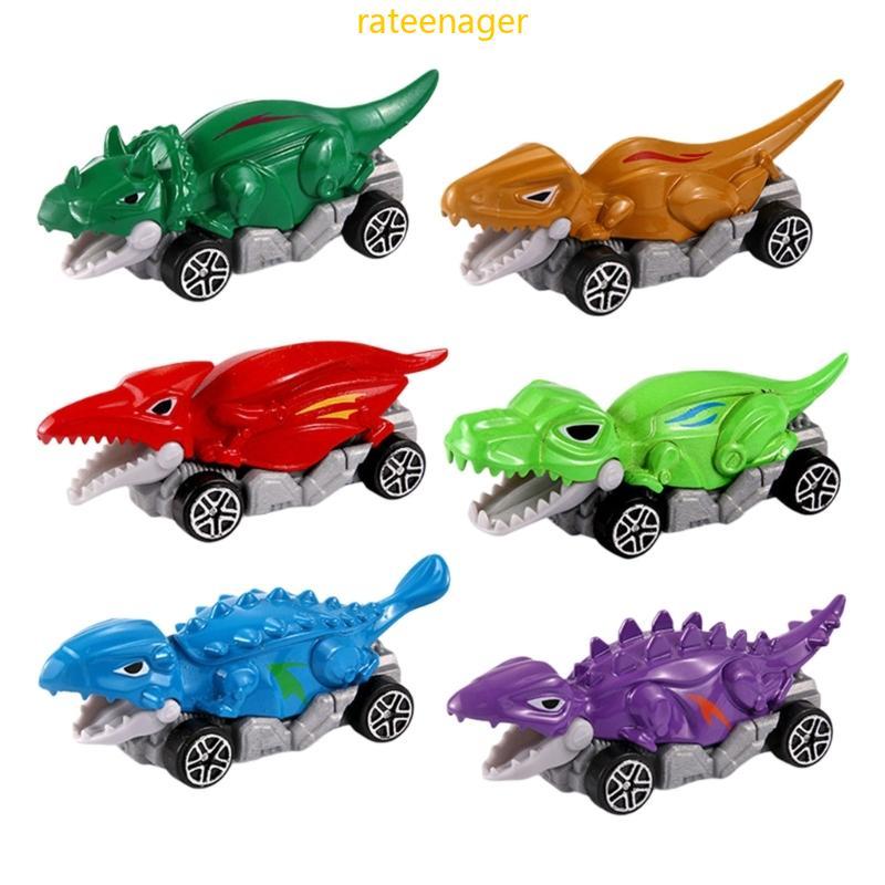 Tony 6pcs Dinosaur Toy Car Safe Play Vehicle Model Set Para Coleção Infantil