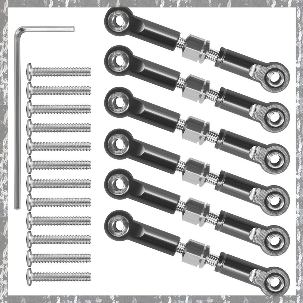 [T N Q R] 6Pcs Ligação Metálica Ajustável Da Haste De Tração Dianteira/Traseira Servo Link Para A949 A959 A969 A979 K929 RC Upgrade Car Spare