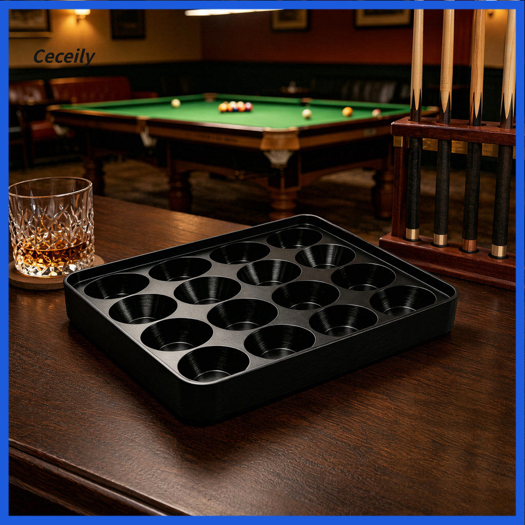 Pool Table Accessories Billiard Ball Rack 3d Printed Tray for 16 Balls – Portable Snooker Holder Durable Storage Carry