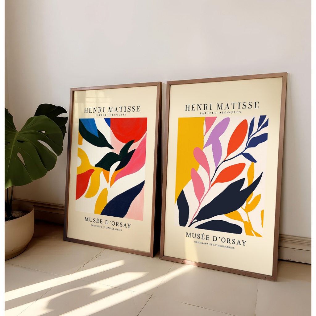 Quadro Minimalista Com Moldura Kit 2 Quadros Decorativos Para Sala Quadro Moderno Matisse Colorido