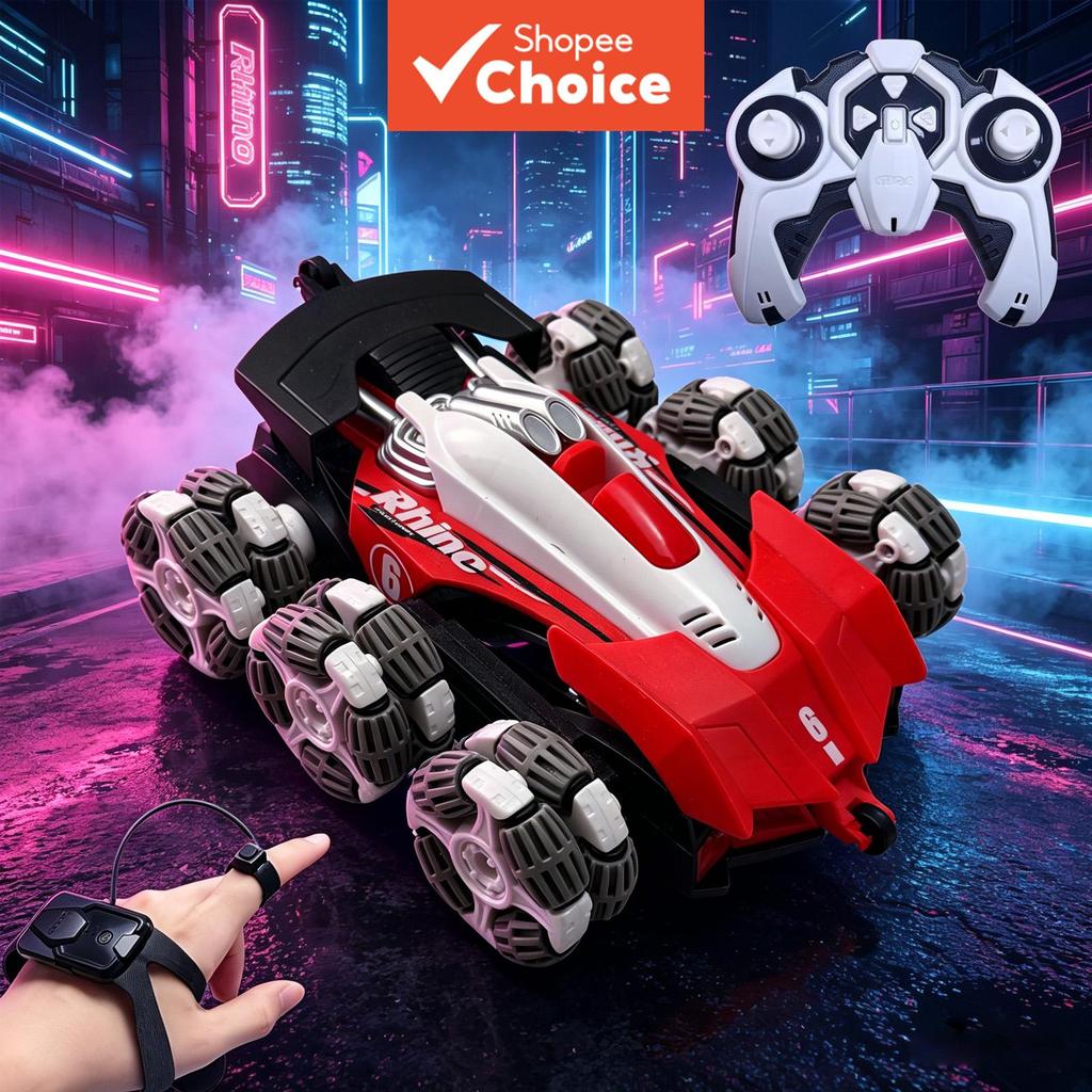 Rock Crawler Carro Dublê Remoto 6WD Gesture Contro Para Crianças , Rastreador De Rocha Off-Road Com Luzes LED , 360 ° Vi