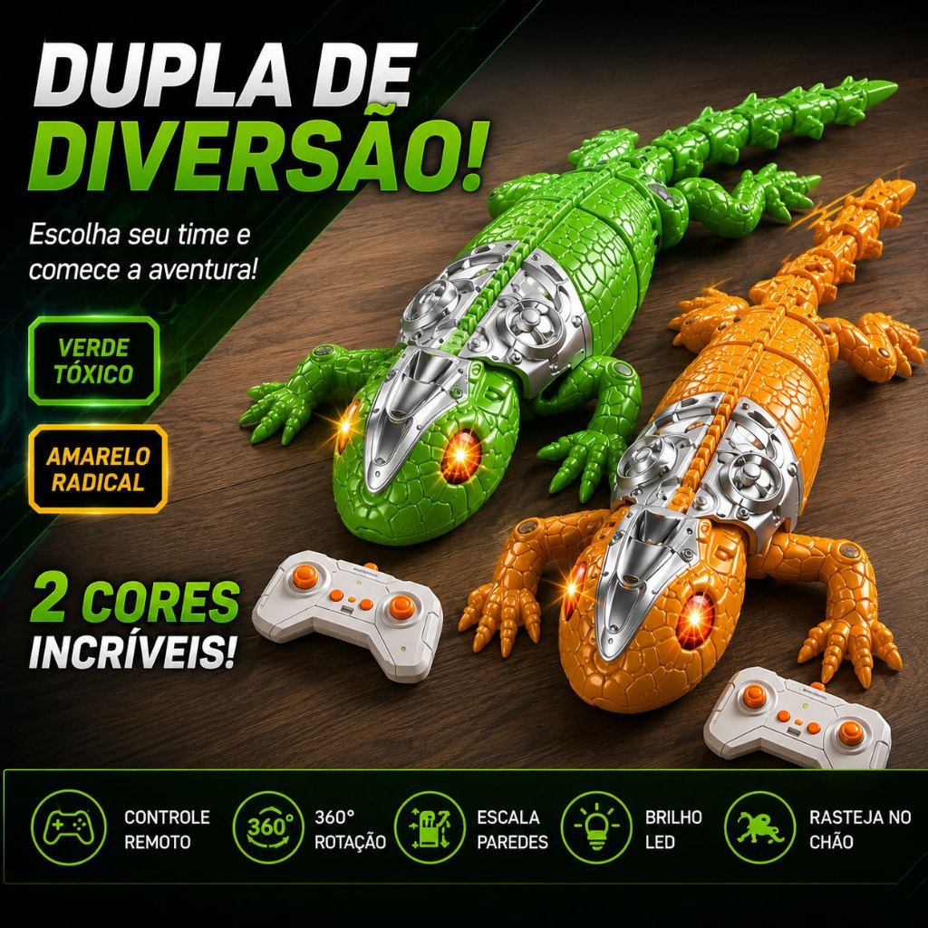 Lagarto Escalador Parede Controle Remoto 360 Graus Sucção VácuoLEDWall Crawler Rastejante Infantil Recarregável