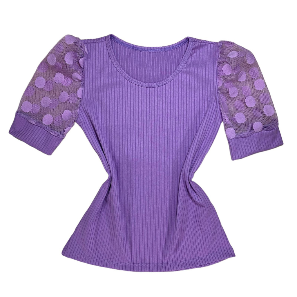 Blusa manga tule bufante princesa Infantil Menina Poá Blogueirinha mini diva blogueira