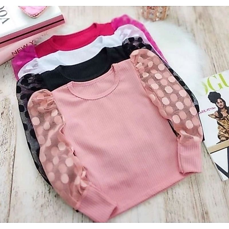 Blusinha Moda Infantil Menina Manga Bufante