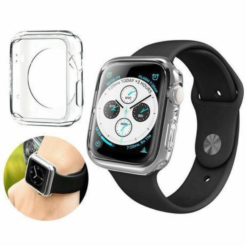 Capa Case aberta Silicone Tpu Serie 4/5/6 Smart Watch 38/40/42/44/41/45mm-Ultra 49mm