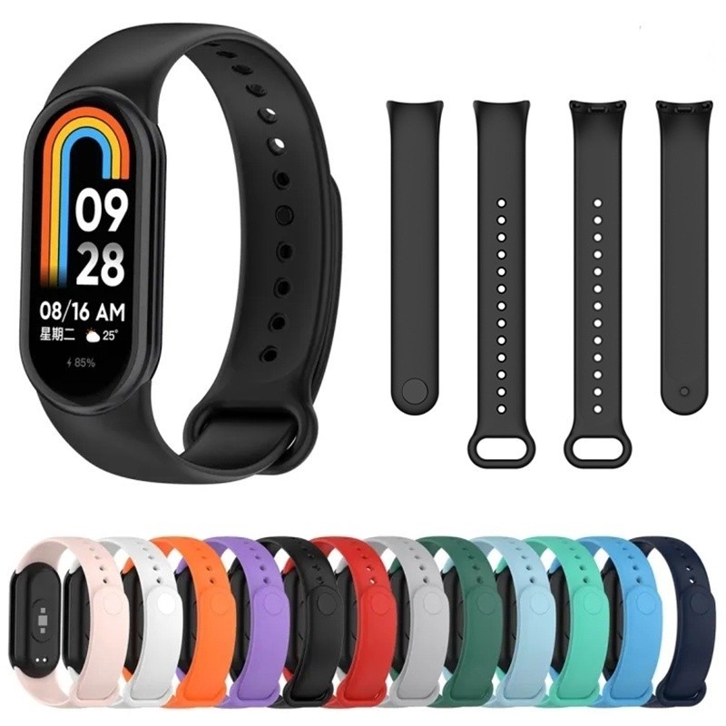 Pulseira De Silicone Lisa Para Smartwatch Xiaomi Mi Band 8/9