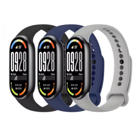 Pulseira Mi Band 10 9  Smart Band 8 Xiaomi Silicone Esportiva Conector Metal