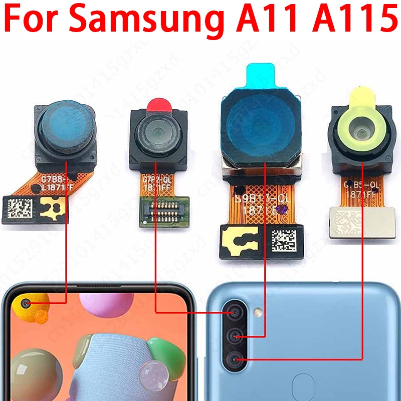 Para Samsung Galaxy A11 A115 Câmera Dianteira Traseira Original Selfie Back Facetada Trás Módulo De Pequena Frontal Peças De Reposição Flex