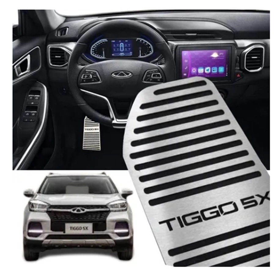 Descanso De Pe Tiggo 5x Todos em Aco Inox escovado antiderrapante