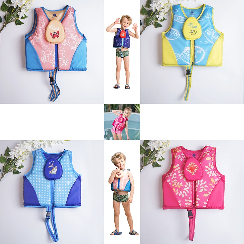 1-6 y/o Kids Cartoon Safety Swim Life Jacket Colete SOS Toddle Buoyancy Swimwear Baby Saver Esportes Aquáticos De Verão