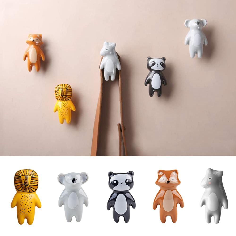 Puxadores De Armário INTREE Lion Cartoon Home Decor Ganchos De Parede Panda Gaveta Puxa
