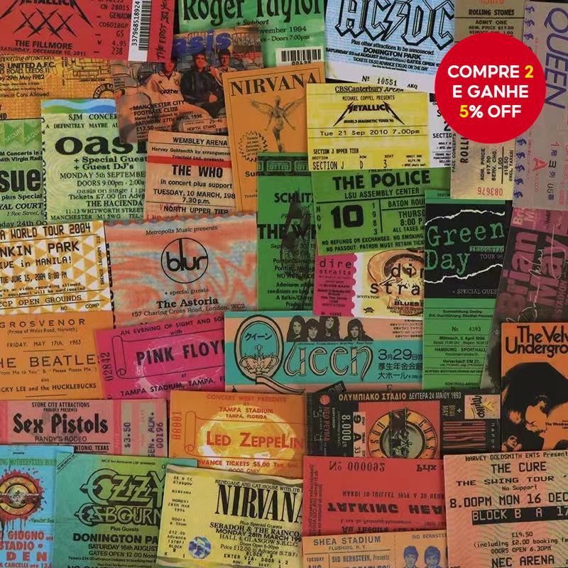 Retro Rock Band Bilhetes Adesivos À Prova Dwaterproof Água 42 Pçs Diy Computador Washi Scrapbooking Estudante Papelaria