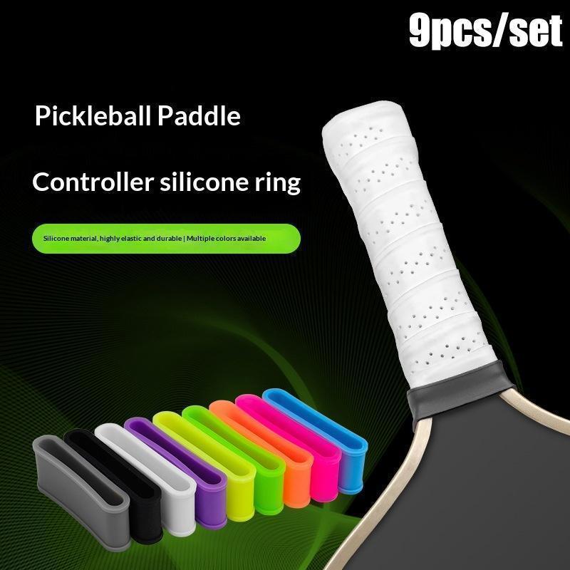 [sum] 9 Pçs/Set Pilhabol Paddle Raet Grip Bands Raquete De Tênis Protege Anti-Derrapante Silicone Overgrip Anel Alça Fec