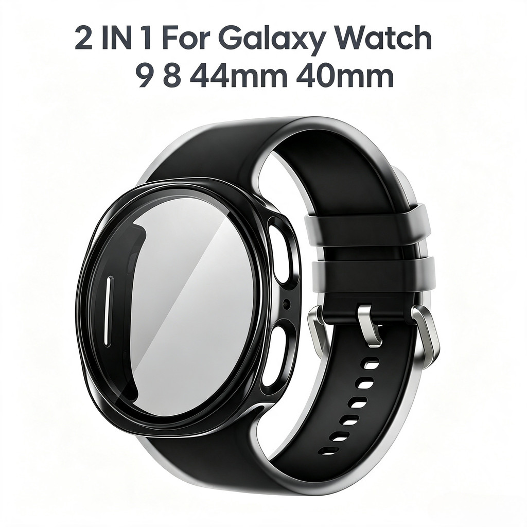 Jelly Color Band + Capa De Vidro Para Samsung Galaxy Watch 9 8 44mm 40mm Protetora Rígida PC