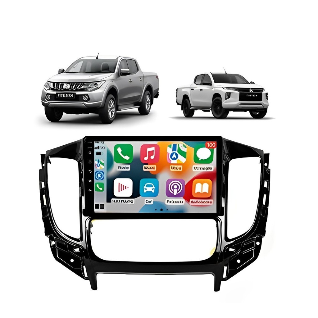 Kit Multimídia L200 Triton 2016 / 2023  Ar Digital 9 Pol Android Carplay 2/32GB - 915BR ROADSTAR