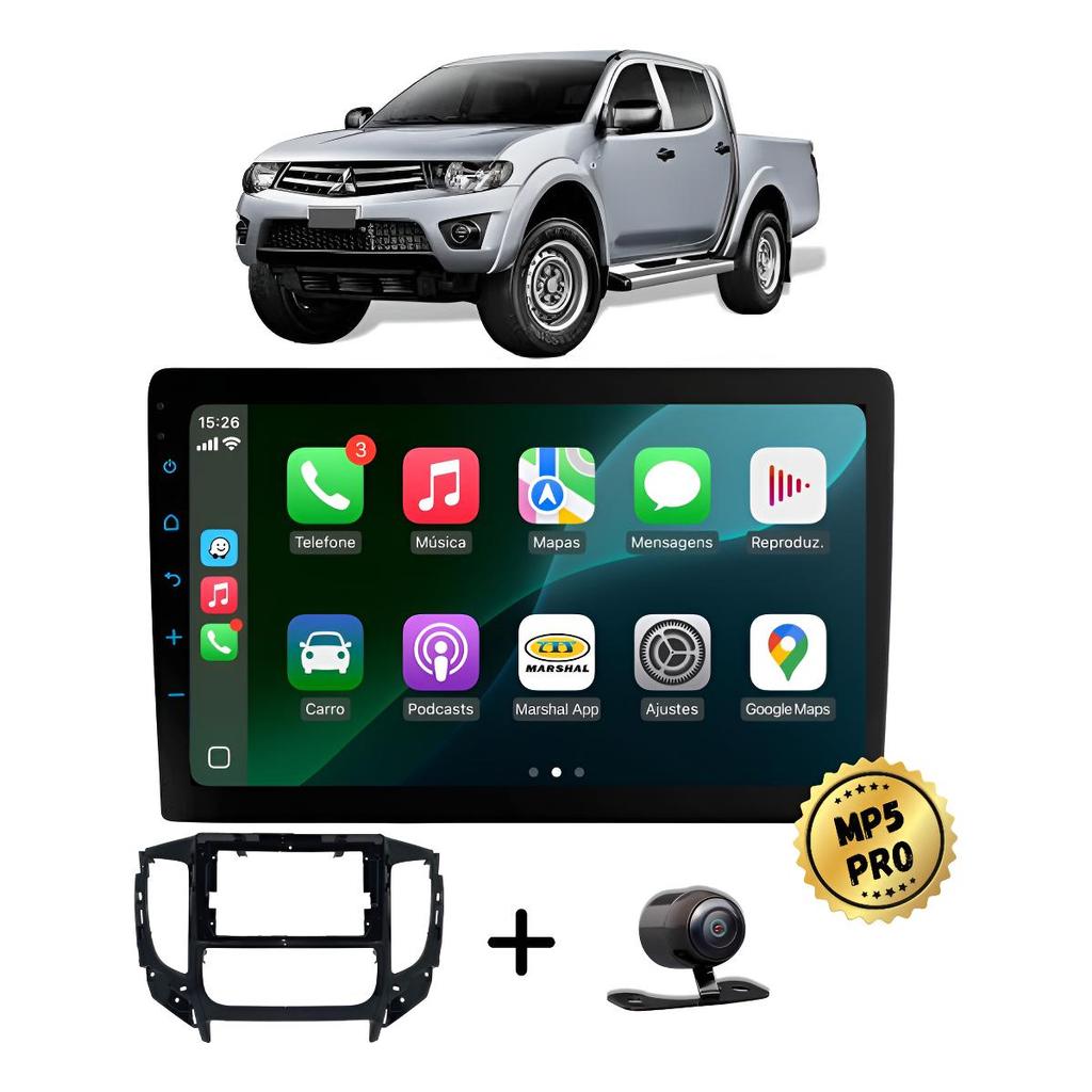 Kit Multimidia Mp5 Pro+ 9' L200 Triton 2018 2019 2020 2021 ou Acima, com ar Digital
