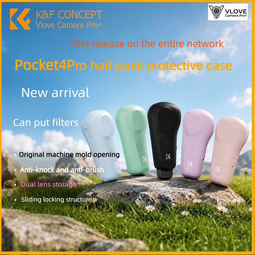 Capa Protetora Flip K & F Concept Para DJI Pocket 4 Pro – À Prova De Choque , Proteção De Lente , Armazenamento De Filtr