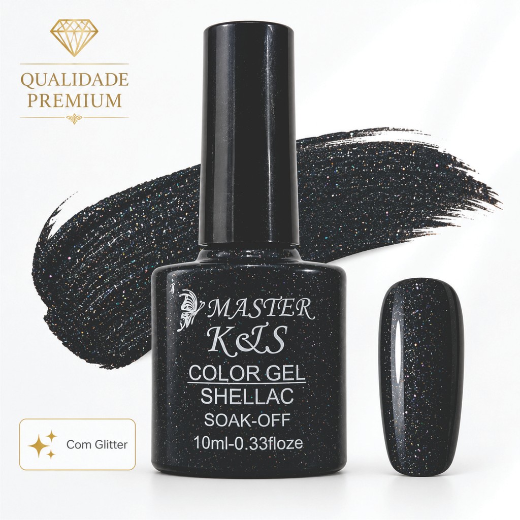 Esmalte em Gel UV LED Master K&S 10ml Alta Durabilidade Brilho Intenso Escolha a Cor