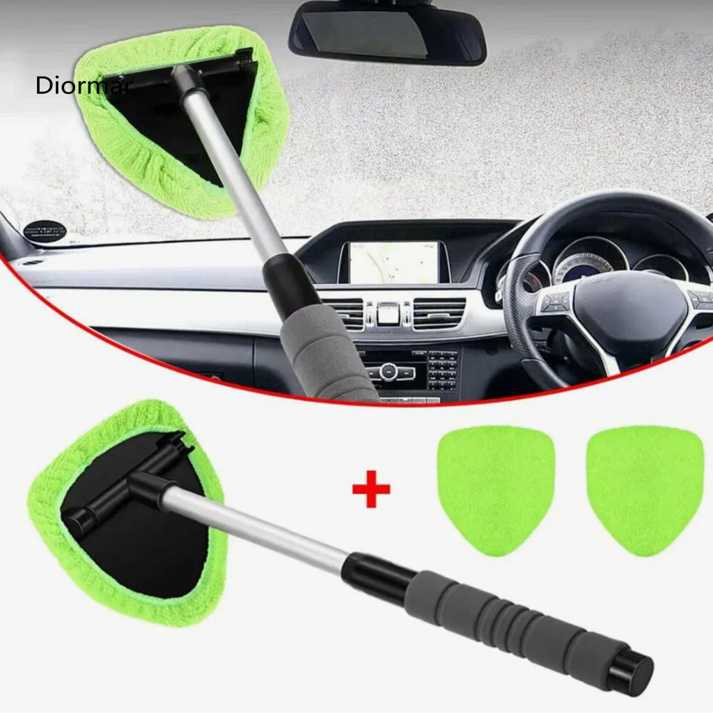 Car Cleaner Reusable Microfiber Cloth Windshield Tool with Extendable Handle Pad – Easy Grip Glass Brush for Windows f