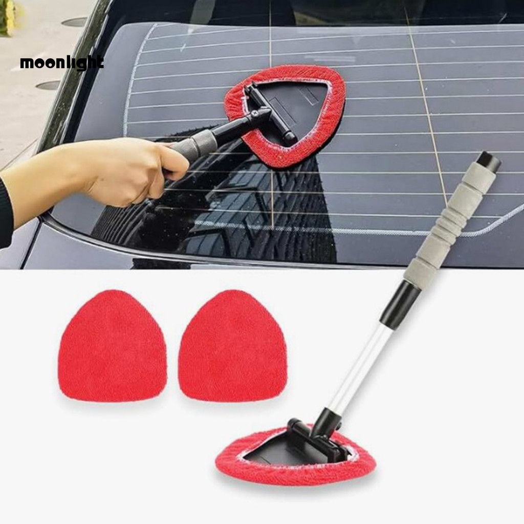 Car Windshield Cleaner Tool with Extendable Handle Microfiber Pad – Easy Grip Reusable Glass Brush for Windows Mirrors