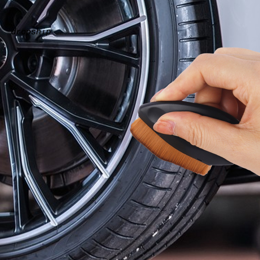 Non-slip Grip Tire Dressing Brush Non-shedding Shine with Microfiber Bristles Easy Handle Car Detailing for for Southeas