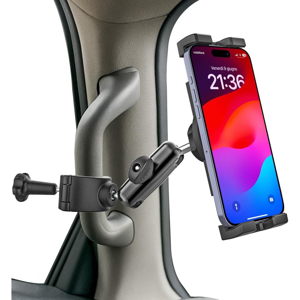 GDZN Phone Holder for Car Pickup Truck Grab Handle, [Ultra-Firm Grip] Vehicle A Pillar Phone Mount, Metal Arm Car Clip S