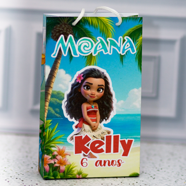 MINI Sacola Surpresa  MOANA CUTE Lembrancinha Personalizada- Festa Infantil - Pegue e Monte - Mimo Decorativo
