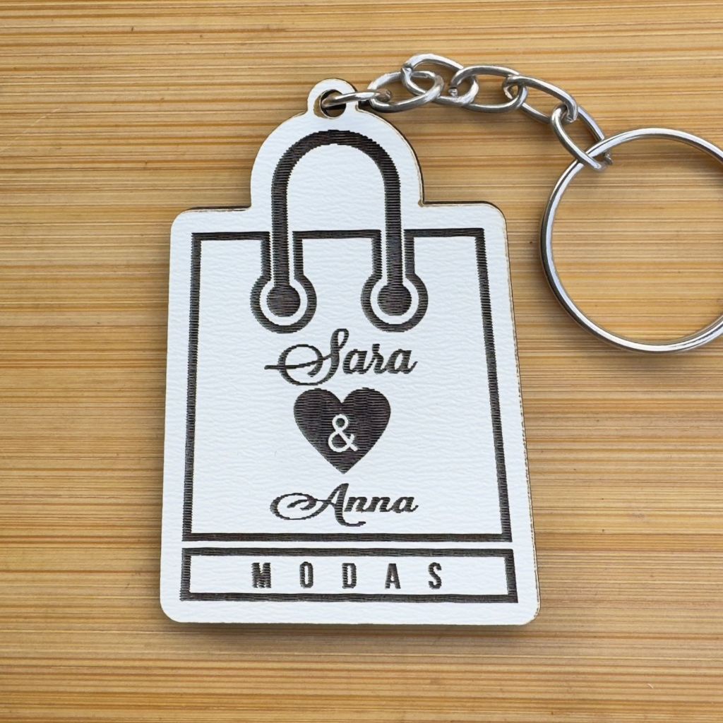 Kit Chaveiros - Loja Moda Personalizado MDF Empresa Sacola Cliente Lembrancinha em MDF