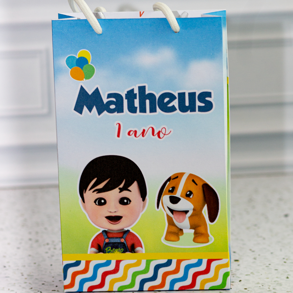 MINI Sacola Surpresa Personalizada BENTO E TOTO PATINHO COLORIDO - Lembrancinha e Festa infantil  - PEGUE E MONTE