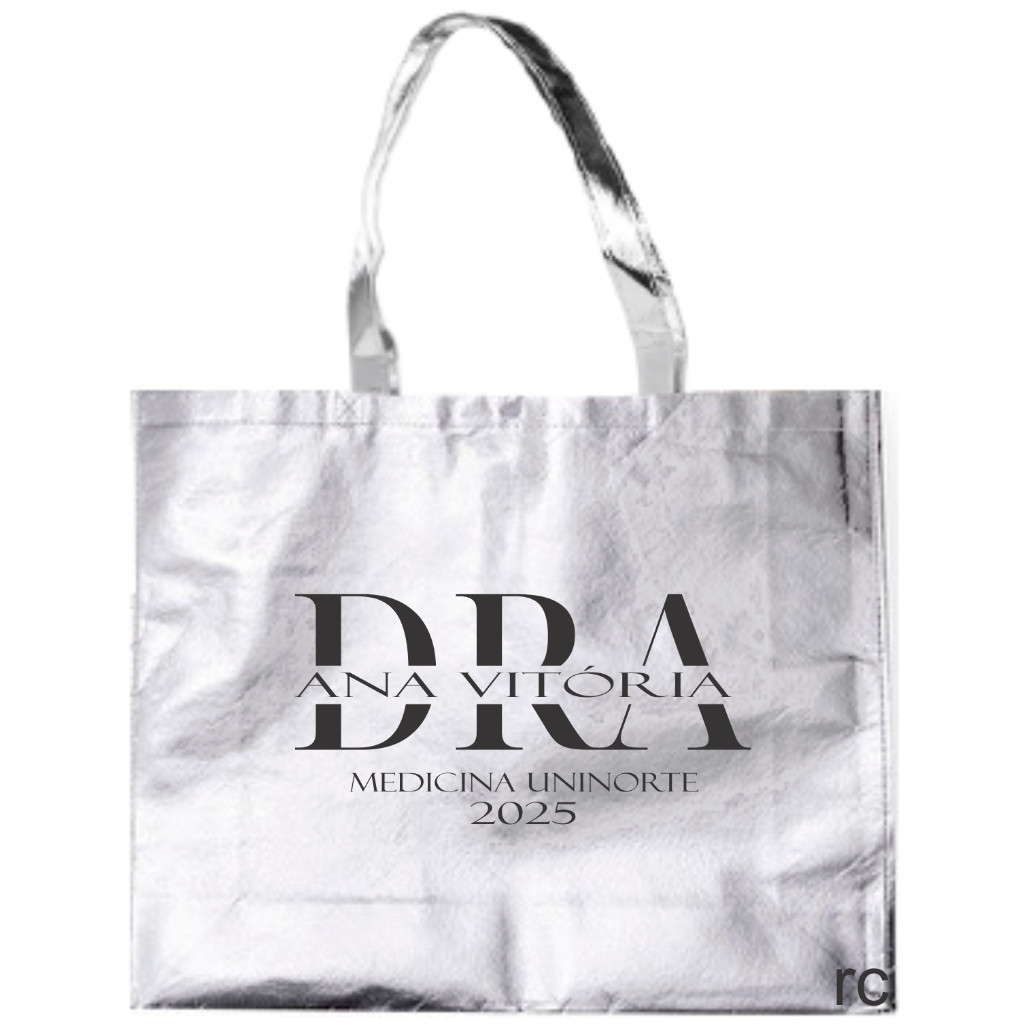 Sacola Tnt Metalizado 45x35x11 Personalizada C/ Logo Kit Com 30 Unidades