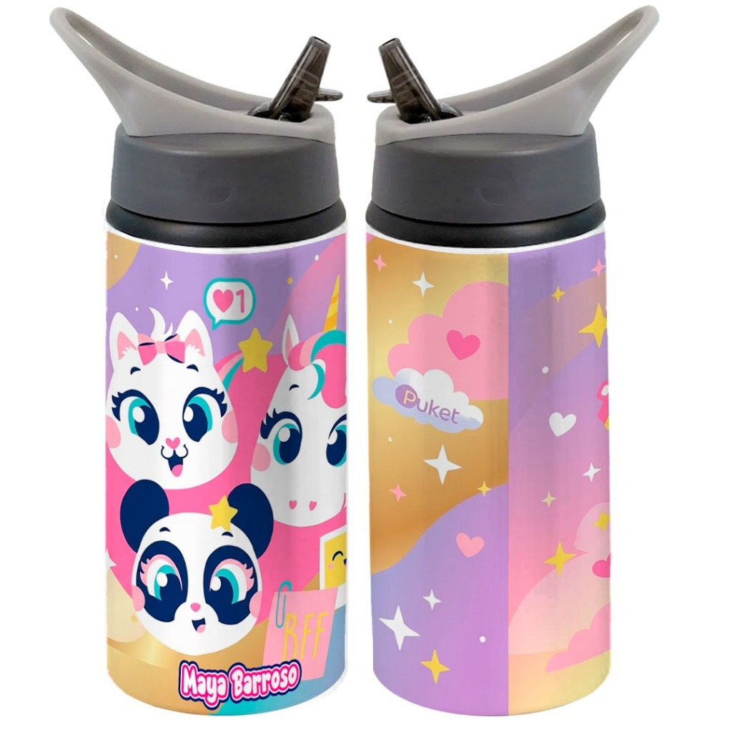 Garrafa infantil Cute Friends – Unicórnio, Panda e Gatinha BBF