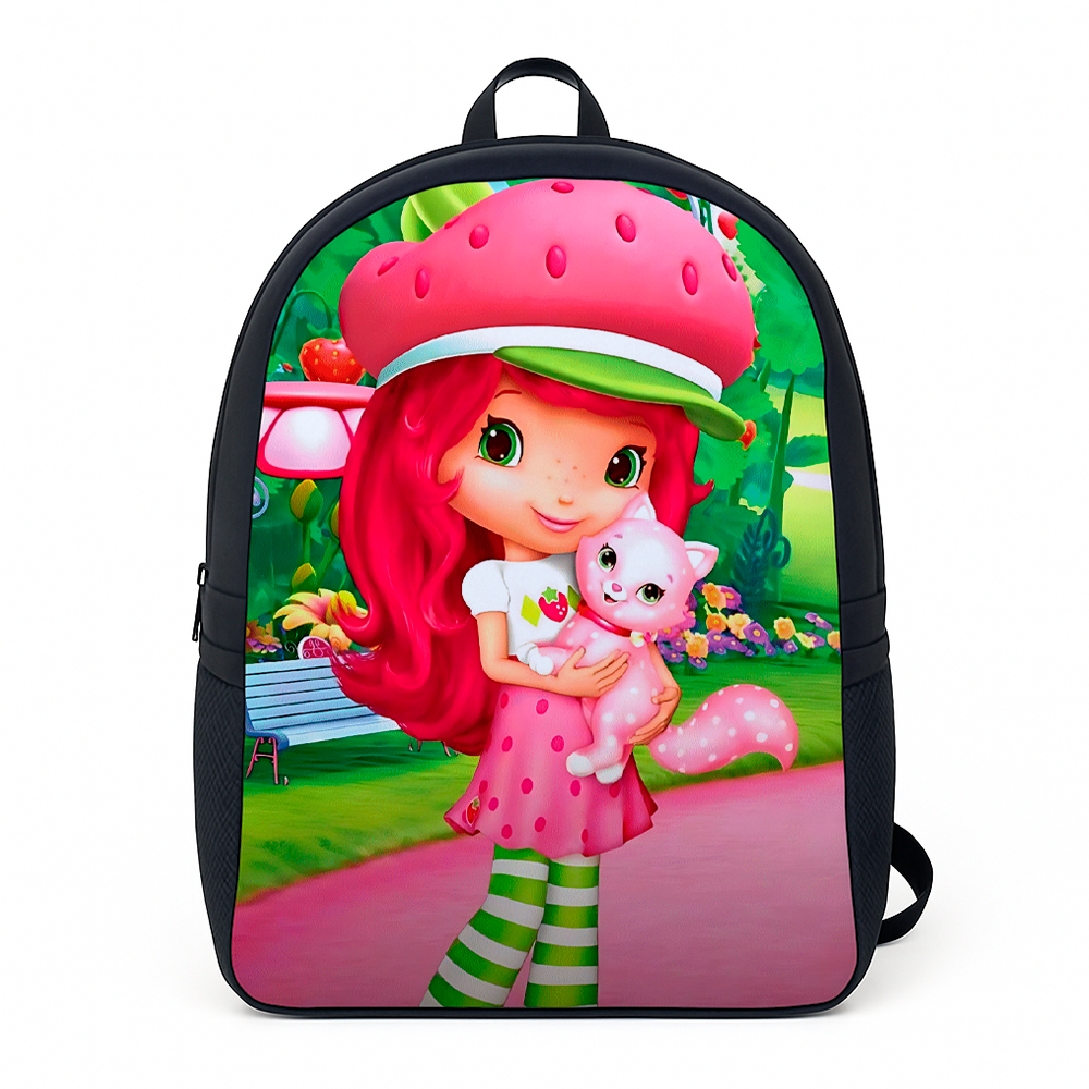 Mochila Escolar Estampada Mranguinho Cute Gatinho Meninas Alça Reforçada de Lona Infantil Juvenil