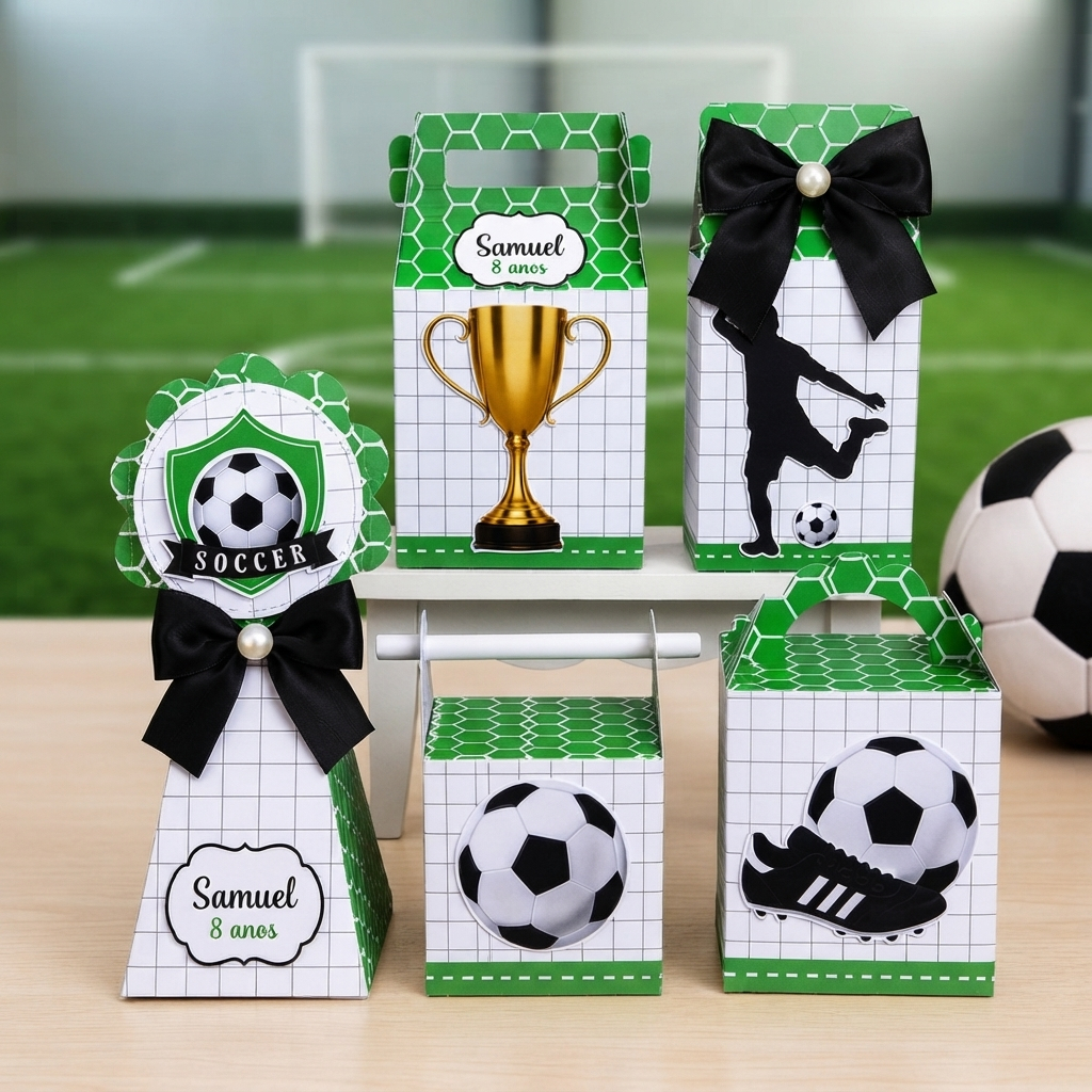 KIT CAIXINHAS  PERSONALIZADAS FUTEBOL PEGUE E MONTE -    LEMBRANCINHA DE FESTA - DECORAÇÃO  - BRINDE