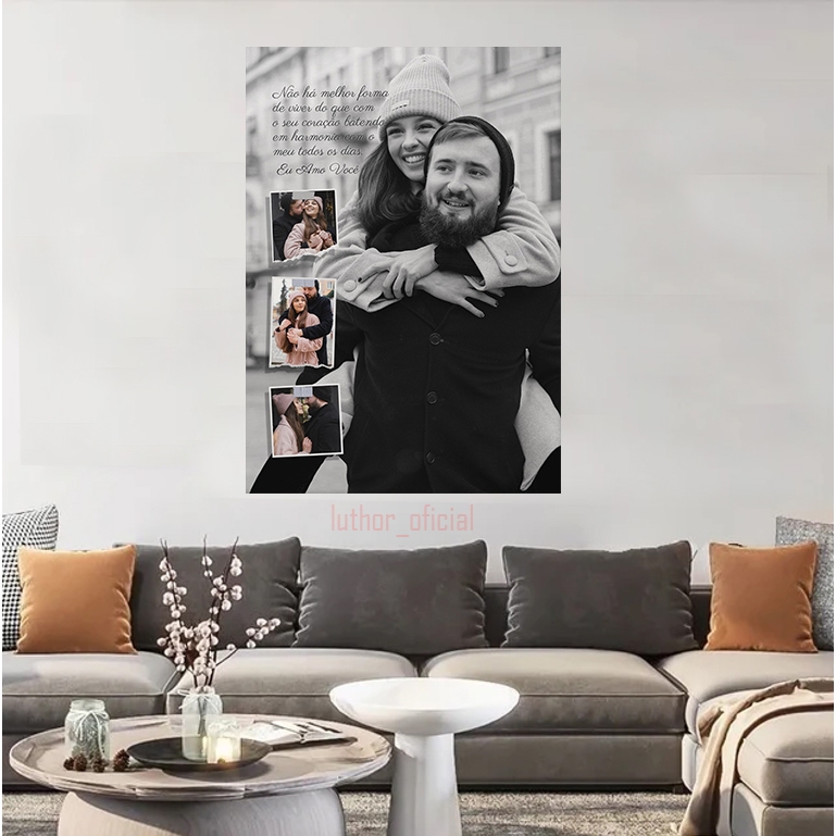 Quadro Personalizado Mosaico Com Foto Casal -Decoração Exclusiva