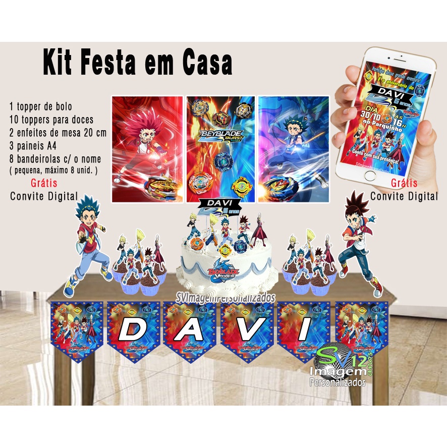 Beyblade Game Festa Kit Festa para Decoração Personalizado
