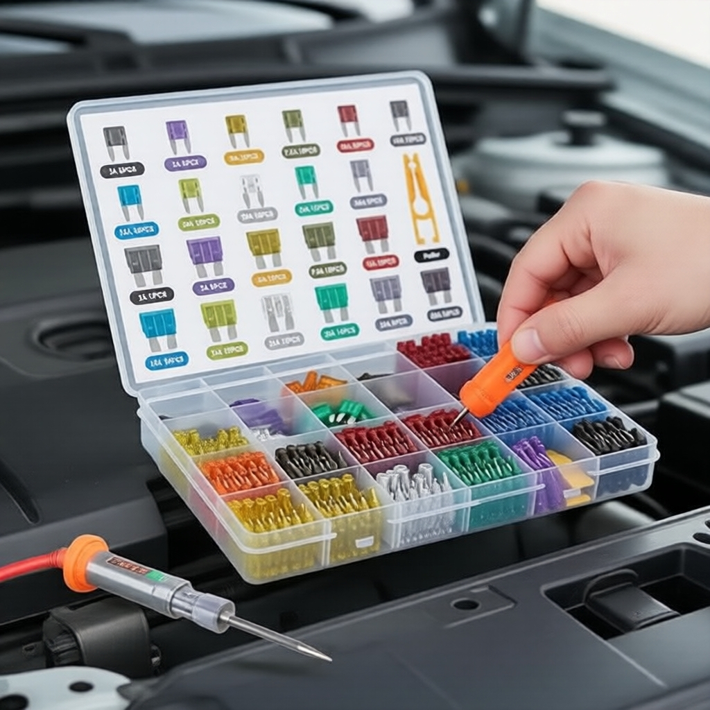 Testador Digital Car 3-24V 300pc - Kit de Fusíveis para Diagnóstico de Circuitos Veiculares