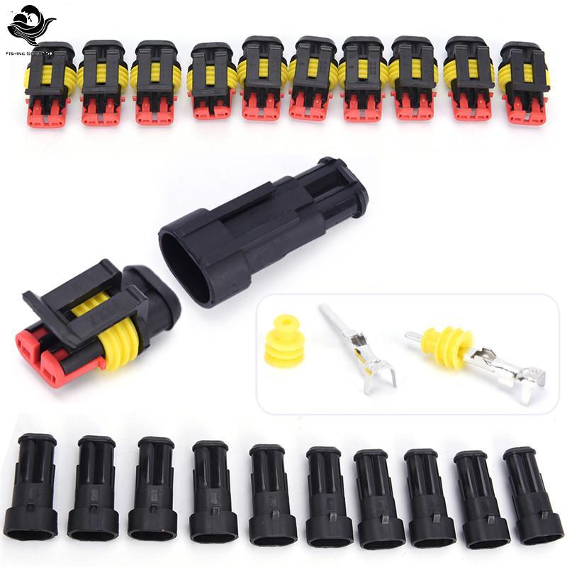 PFG 10 Kits 2 Pinos Selados À Prova D'água Fio Elétrico Conector Plug Car Auto Define FG