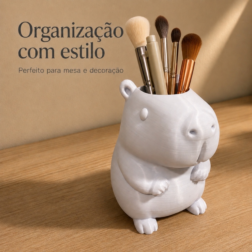 Porta Canetas Objetos | Capivara Organizador Mesa Maquiagem Pincéis Escova Multiuso | Entrega Rápida