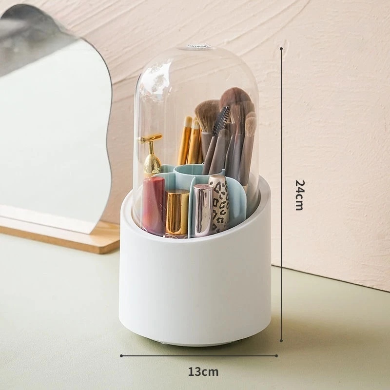 Rotação Organizador Pinceis Portátil 360º De Mesa Cosmético Maquiagem Porta-escova Tubo Transparente