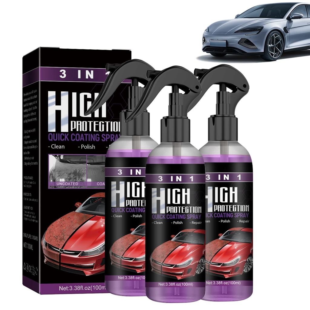 Dragon Honor 3 em 1 Spray de Revestimento Automotivo de Alta Proteção, 3 Peças de Spray Nano Reparador de Arranhões Auto