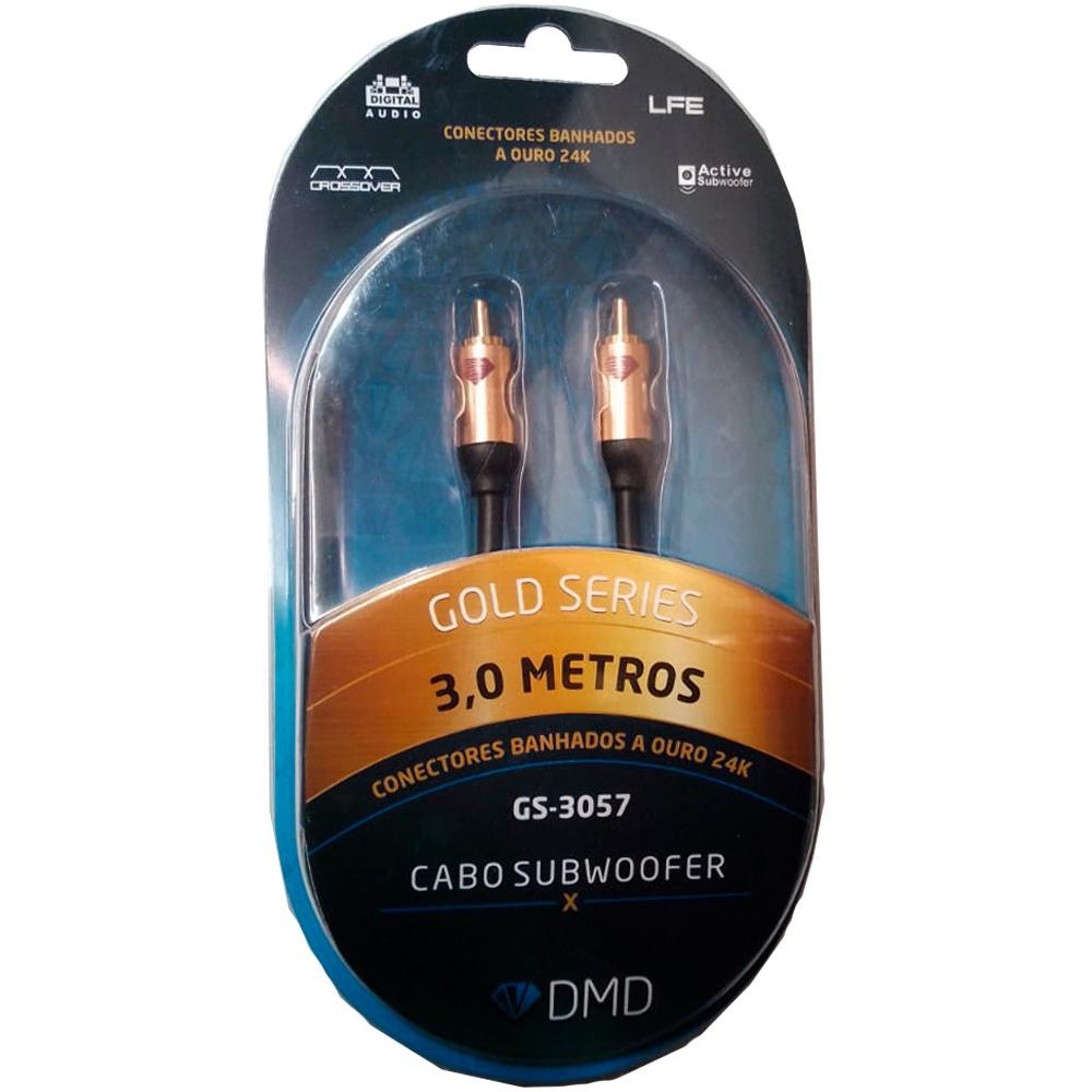 Cabo RCA para Subwoofer Diamond Cable DMD GS-3057 3 Metros Gold Series