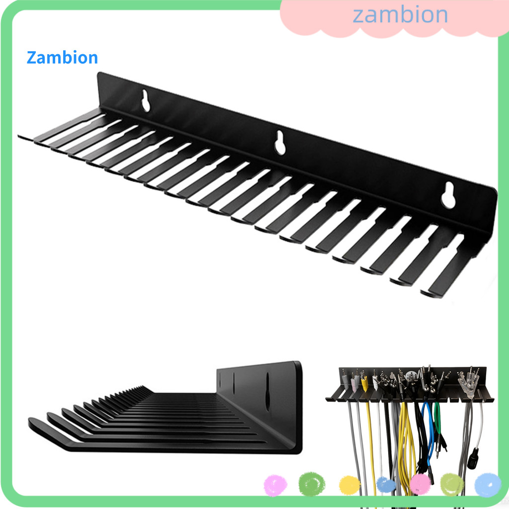 Wall-mounted Cable Hanger for Xlr Cables Organizer for Audio and Video Wall Mount 14/19 Slots Metal Cord Holder Black fo